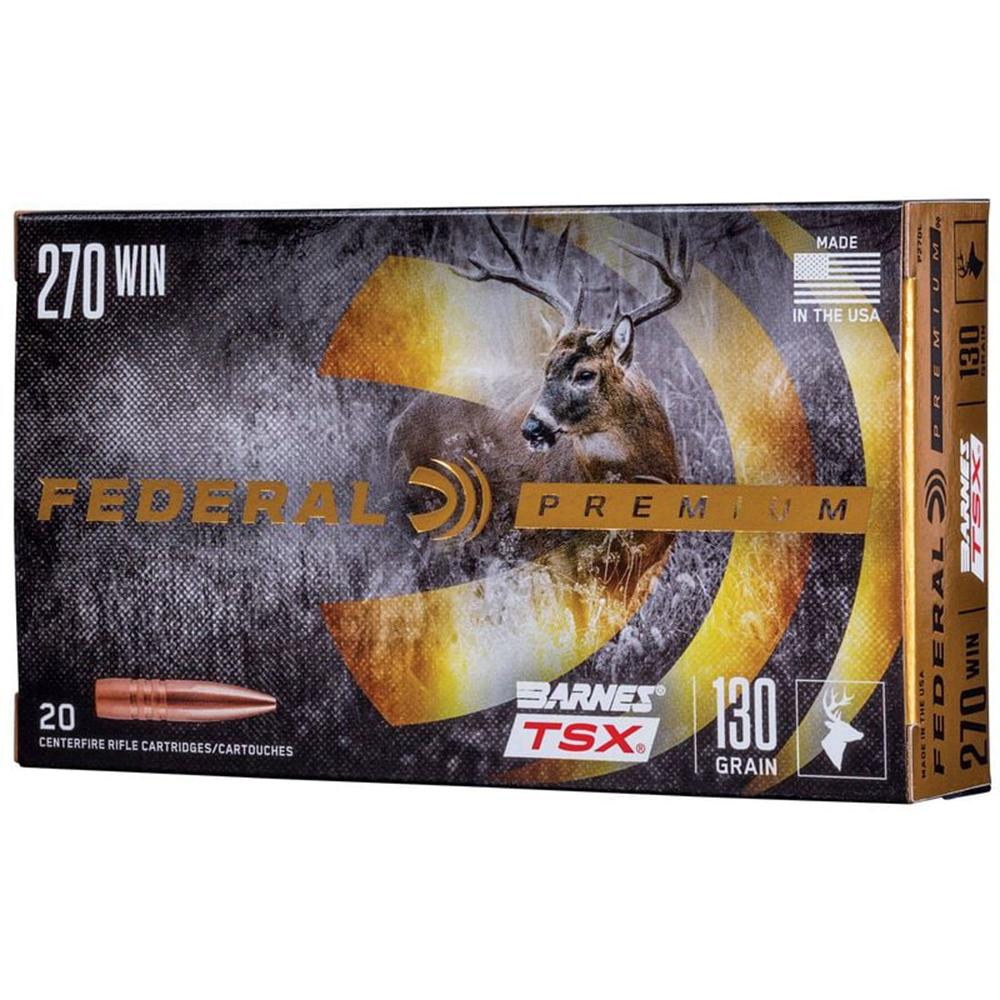 Federal Premium Triple-Shock X Rifle Ammunition .270 Win 130 gr HP 3060 fps - 20/ct Federal Premium Triple-Shock X Rifle Ammunition .270 Win 130 gr HP 3060 fps - 20/ct