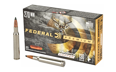Federal Cartridge Co. Federal Trophy Copper Rifle Ammunition .270 Win 130gr PT 3060 fps 20/ct