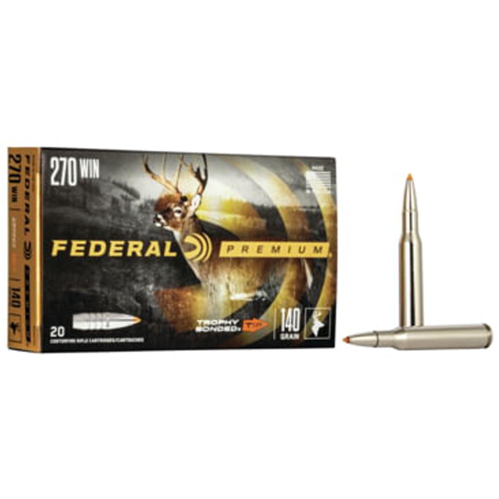 Federal Cartridge Co. Federal Trophy Bonded Tip Rifle Ammunition .270 Win 140gr PT 2950 fps 20/ct