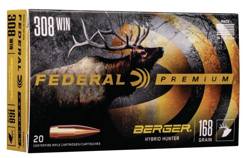 Federal Cartridge Co. Federal Classic Hunter Berger Hybrid Rifle Ammunition .308 Win 168 gr BTHP 2800 fps 20/ct
