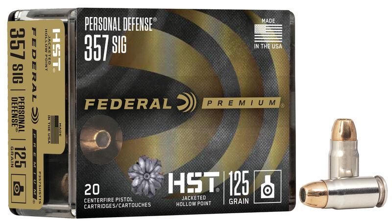 Federal Cartridge Co. Federal Prm Hst 357SIG 125GR Jhp 20/200 Hollow Point