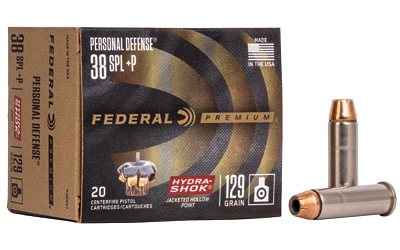 Federal Cartridge Co. Federal Hydra-Shok 38+P 129GR Hp 20/500 Hollow Point