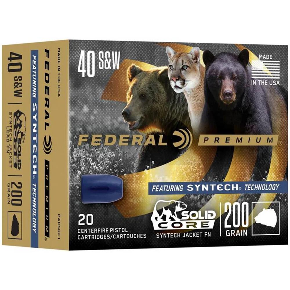 Federal Cartridge Co. Federal Solid Core Handgun Ammunition .40 S&W 200 gr TSJ 20/ct