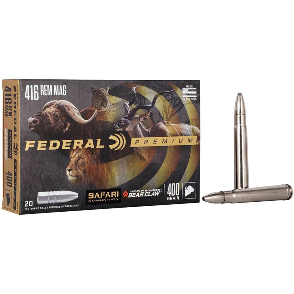 Federal Cartridge Co. Federal Premium Cape-Shok Rifle Ammunition .416 Rem Mag 400 gr TBBC 2400 fps - 20/ct