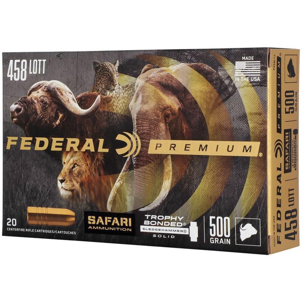 Federal Premium Cape-Shok Rifle Ammunition .458 Lott 500 gr TBSS 2300 fps - 20/ct Federal Premium Cape-Shok Rifle Ammunition .458 Lott 500 gr TBSS 2300 fps - 20/ct