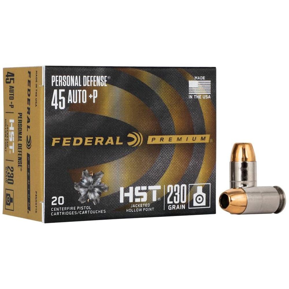 Federal Cartridge Co. Federal Prm Hst 45ACP+P 230GR Jhp 20/200 Hollow Point