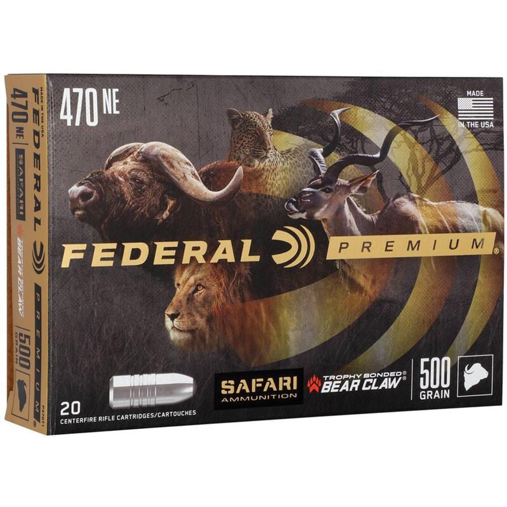 Federal Premium Cape-Shok Rifle Ammunition .470 Nitro 500 gr TBBC 2150 fps - 20/ct Federal Premium Cape-Shok Rifle Ammunition .470 Nitro 500 gr TBBC 2150 fps - 20/ct
