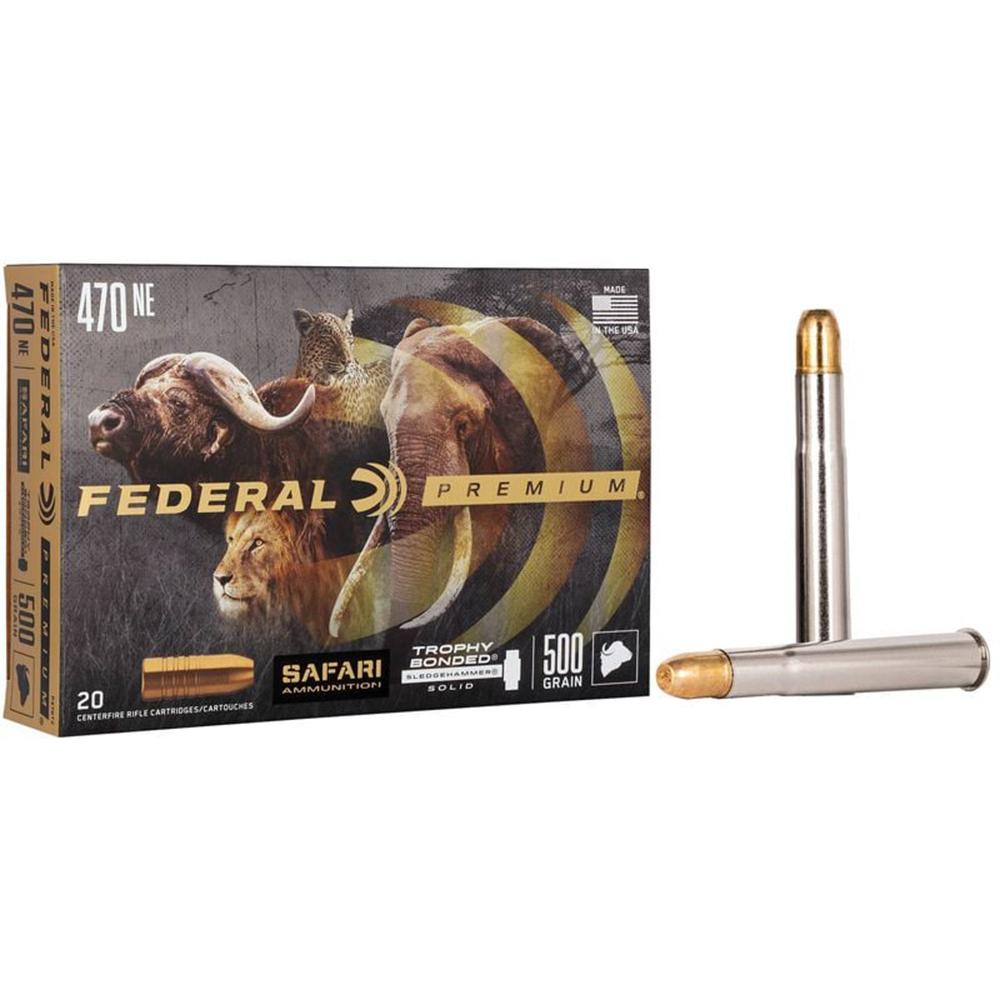 Federal Cartridge Co. Federal Premium Cape-Shok Rifle Ammunition .470 Nitro 500 gr TBSS 2150 fps - 20/ct