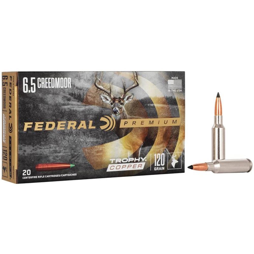 Federal Cartridge Co. Federal Premium Trophy Copper Rifle Ammunition 6.5 Creedmoor 120gr TC 20/ct