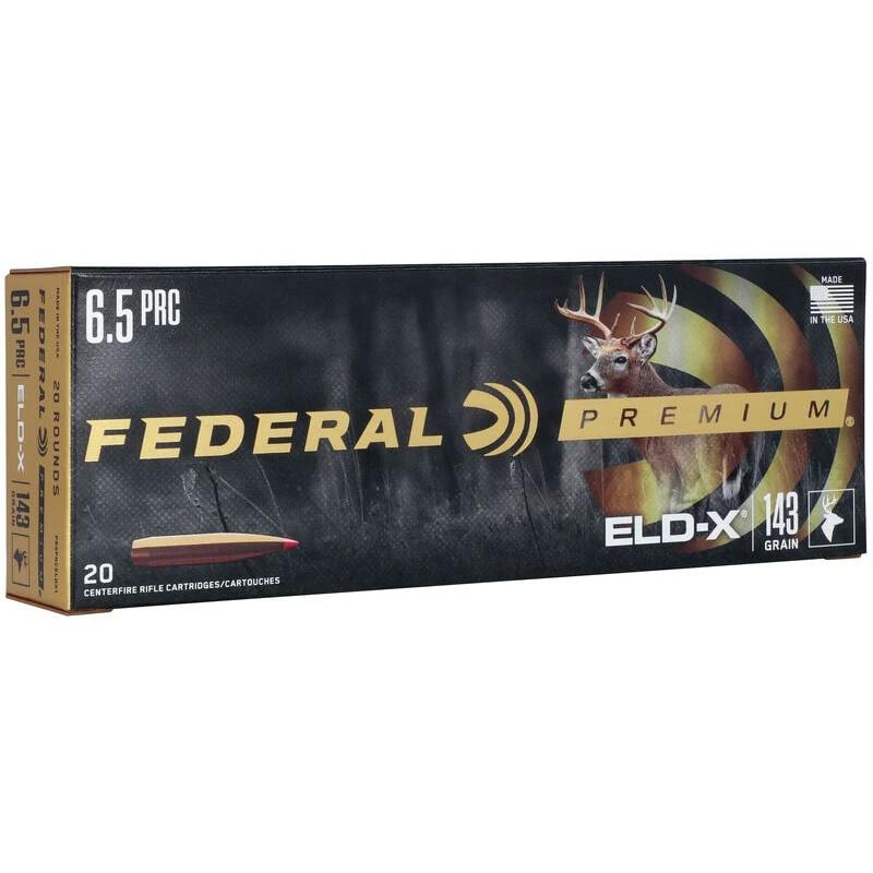 Federal Cartridge Co. Federal Premium ELD-X Rifle Ammunition 6.5 PRC 143gr PT 2900 fps 20/ct