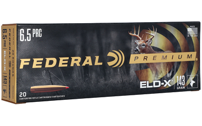 Federal Premium ELD-X Rifle Ammunition 6.5 PRC 143gr PT 2900 fps 20/ct Federal Premium ELD-X Rifle Ammunition 6.5 PRC 143gr PT 2900 fps 20/ct