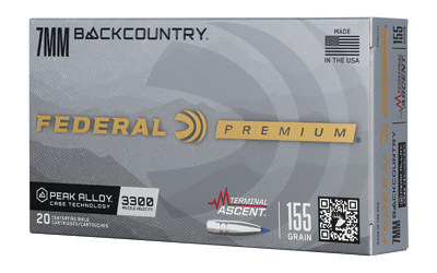 Federal Cartridge Co. Federal Term Ascent 7mm Bc 155GR 20/200 Terminal Ascent