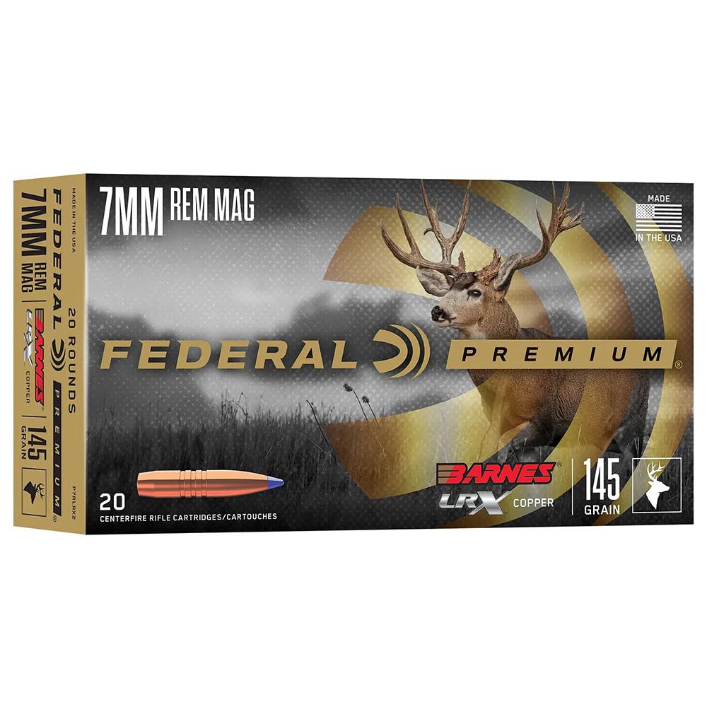 Federal Cartridge Co. Federal Barnes LRX Rifle Ammunition 7mm Rem Mag 145gr PT 20/ct