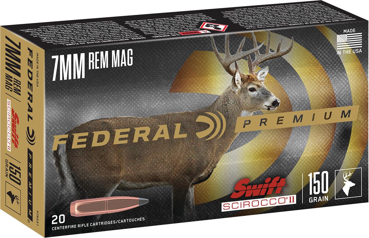 Federal Cartridge Co. Federal Swift Scirocco II Rifle Ammunition 7mm Rem Mag 150 gr Poly Tip 3050 fps 20/ct