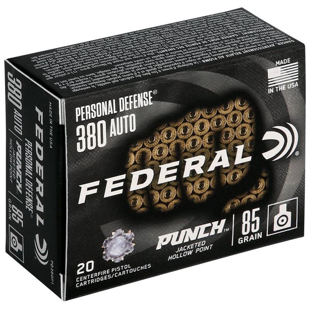 Federal Pd Punch 380AUTO 85GR Jhp 20/200 Hollow Point Federal Pd Punch 380AUTO 85GR Jhp 20/200 Hollow Point
