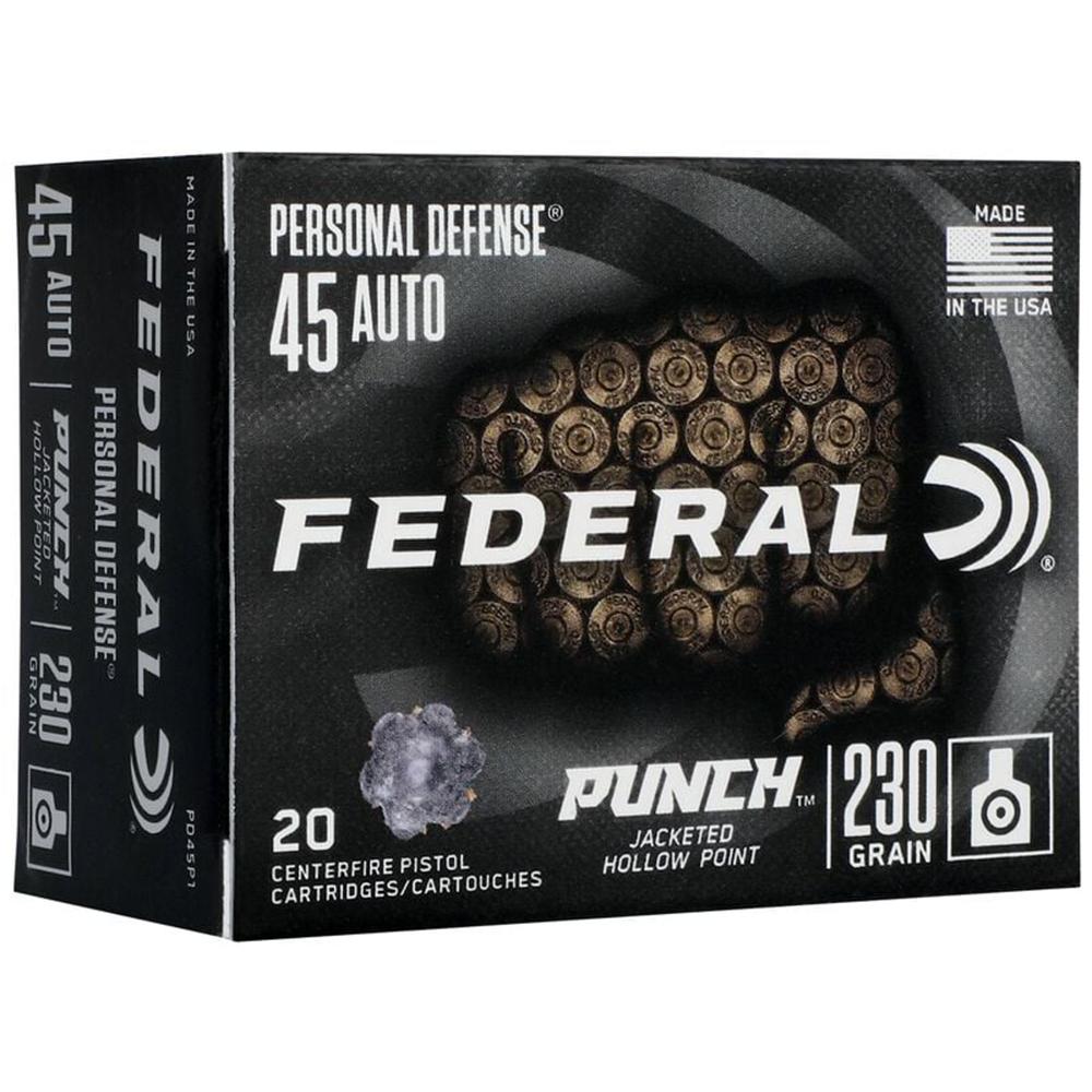 Federal Cartridge Co. Federal Punch 45ACP 230GR Jhp 20/200 Hollow Point
