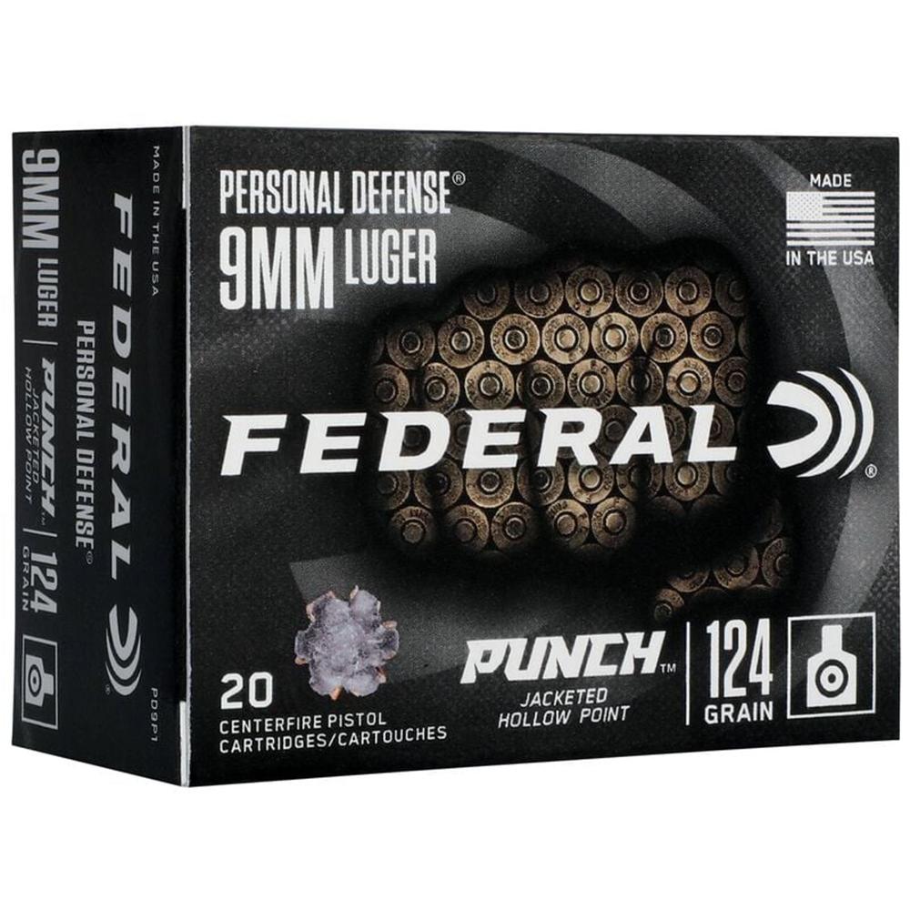 Federal Cartridge Co. Federal Punch 9mm 124GR Punch Jhp 20/200 Hollow Point