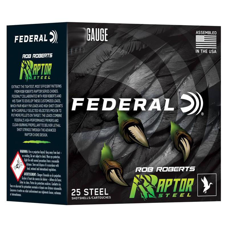 Federal Cartridge Co. Federal Raptor Steel 20ga 3" 1OZ #4 25 Steel Shot