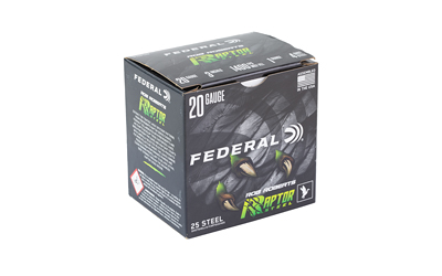 Federal Raptor Steel 20ga 3" 1OZ #4 25 Steel Shot Federal Raptor Steel 20ga 3" 1OZ #4 25 Steel Shot
