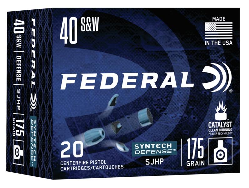 Federal Cartridge Co. Federal Syntech Defense Handgun Ammunition .40 S&W SJHP1050 fps 20/ct