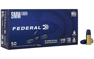 Federal Cartridge Co. Federal Syn Def 9mm 138GR Sjhp 50/500 Semi Jacketed Hollow Point