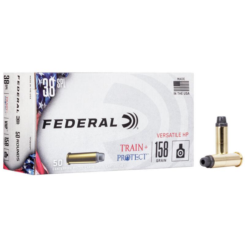 Federal Cartridge Co. Federal Train+Protect Handgun Ammunition .38 Spl 158gr VHP 830 fps 50/ct