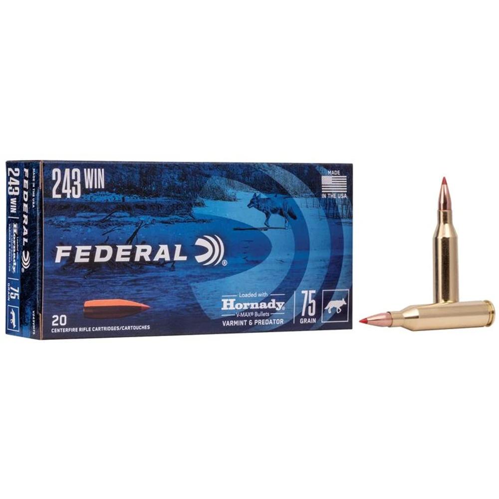 Federal Cartridge Co. Federal V&p 243WIN 75GR V-Max 20/200