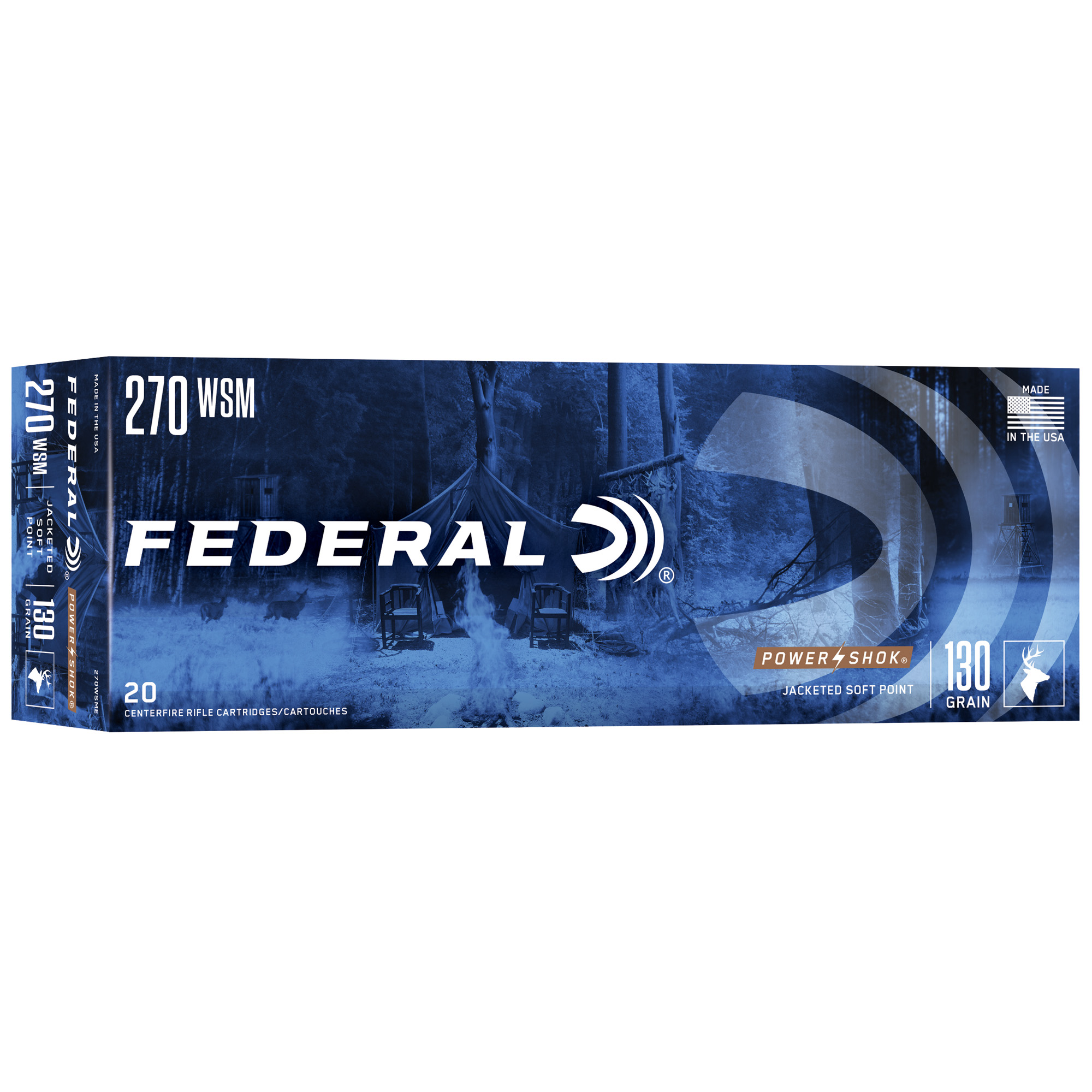 Federal Power-Shok Rifle Ammunition .270 WSM 130 gr SP 3250 fps - 20/ct