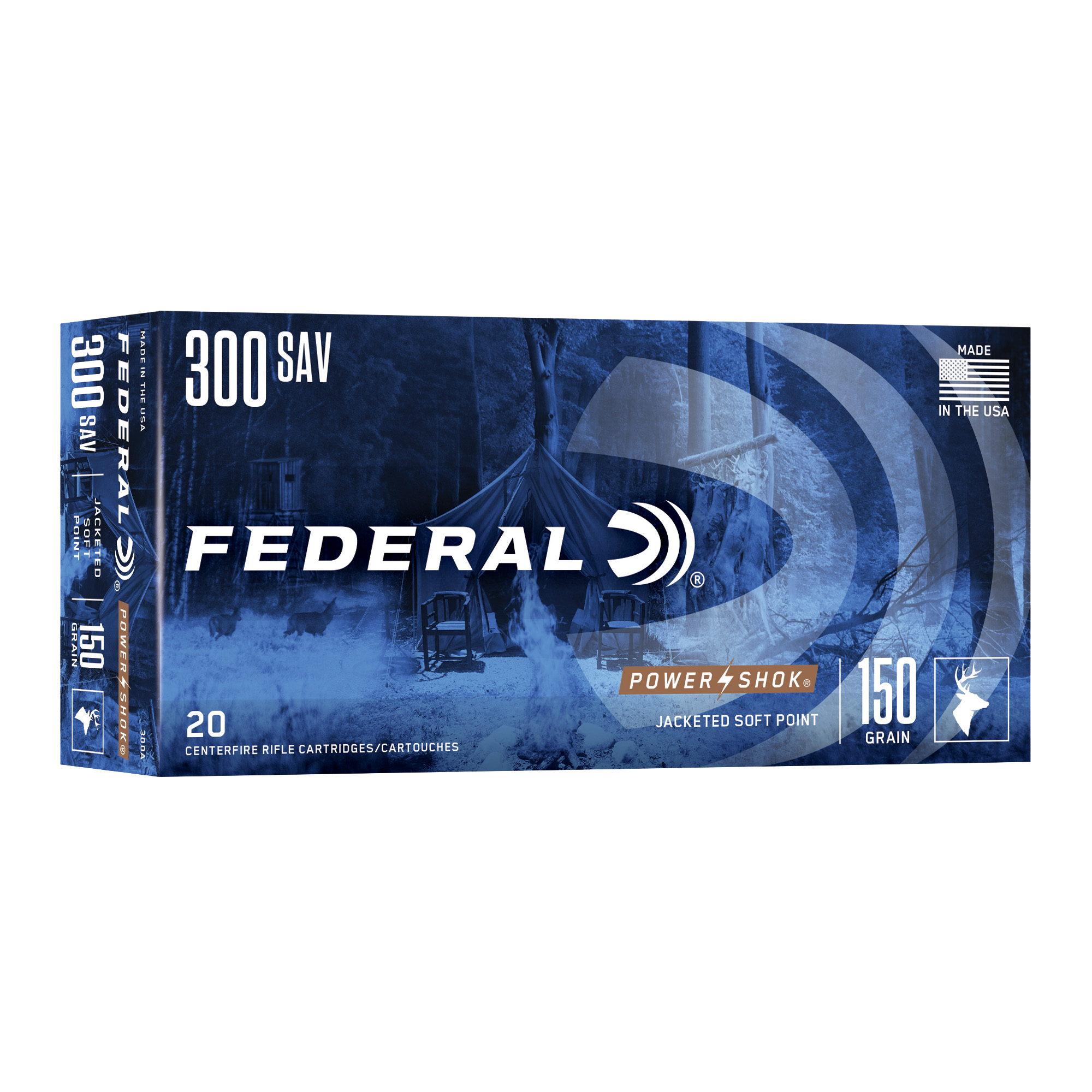 Federal Power-Shok Rifle Ammunition .300 Savage 150 gr SP 2630 fps - 20/ct