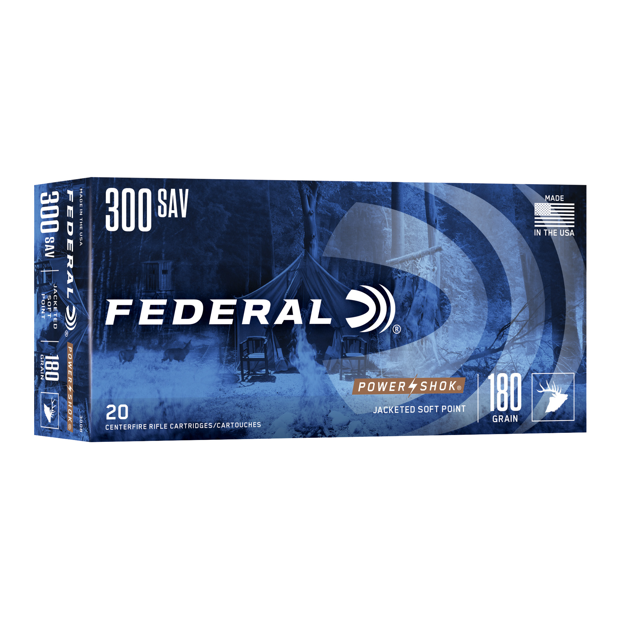Federal Power-Shok Rifle Ammunition .300 Savage 180 gr SP 2350 fps - 20/ct
