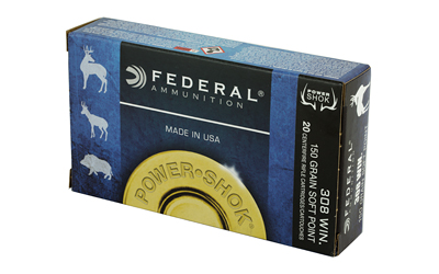 Federal Power-Shok Rifle Ammunition .308 Win 150 gr SP 2820 fps 20/ct Federal Power-Shok Rifle Ammunition .308 Win 150 gr SP 2820 fps 20/ct
