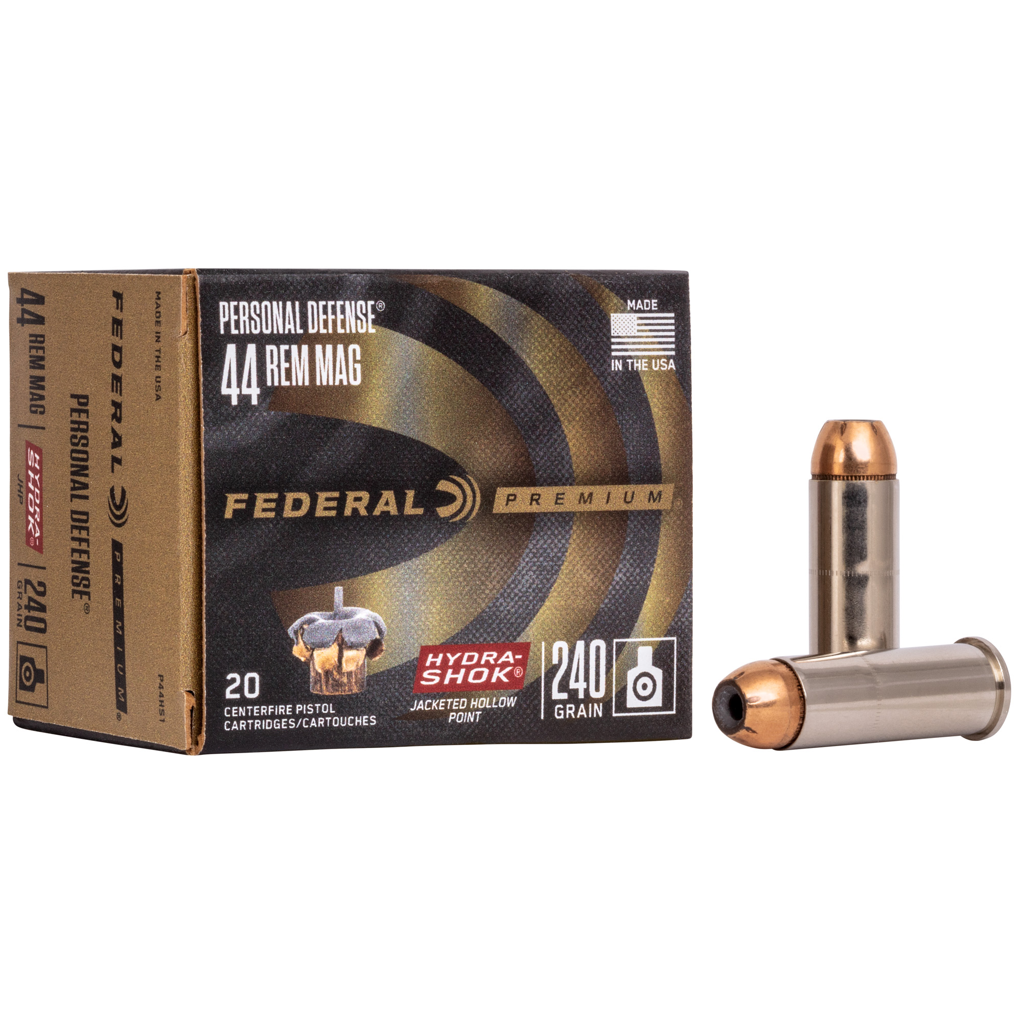 Federal Hydra-Shok 44MAG 240GR 20/500 Hollow Point