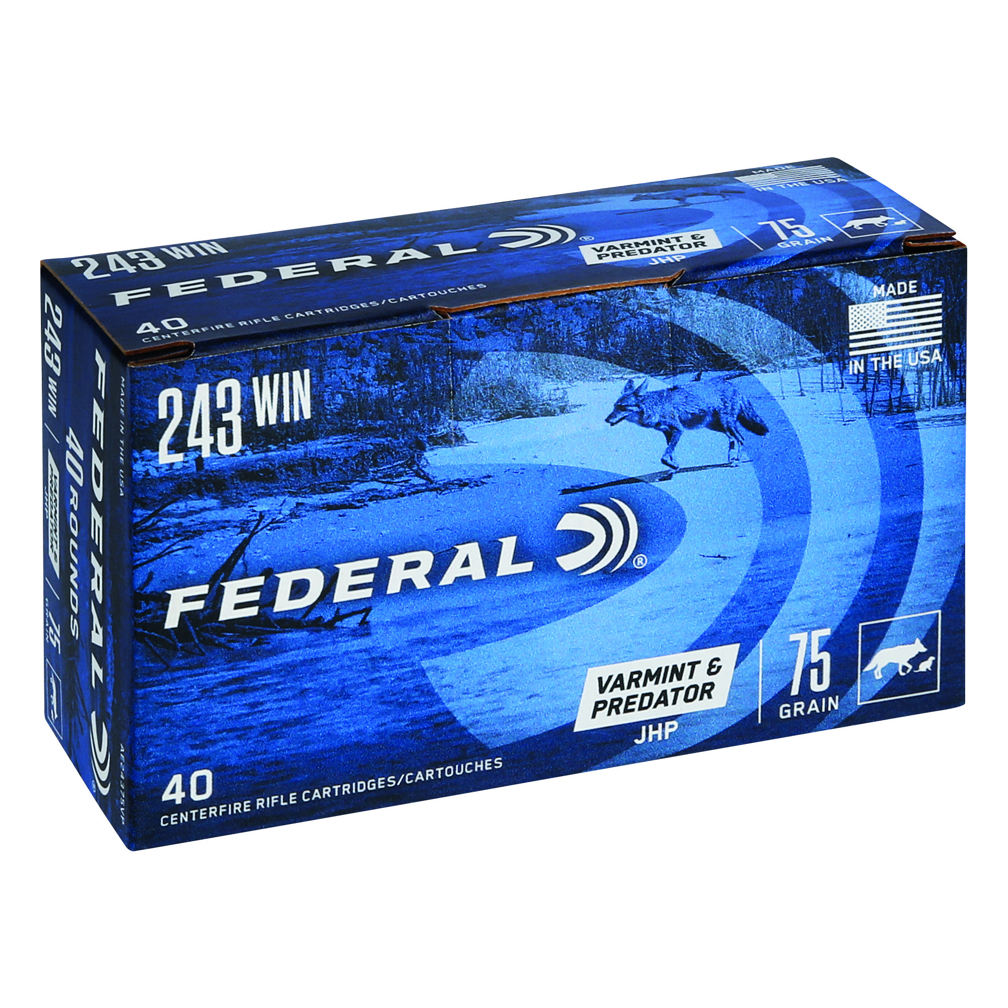 Federal Am Eagle V&p 243WIN 75GR 40/200