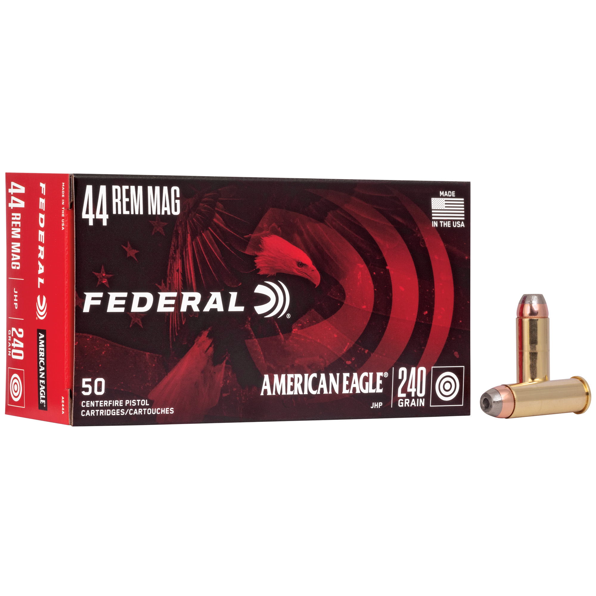 Federal American Eagle Handgun Ammunition 44 Magazine 240 gr JHP 1230 fps 50/ct