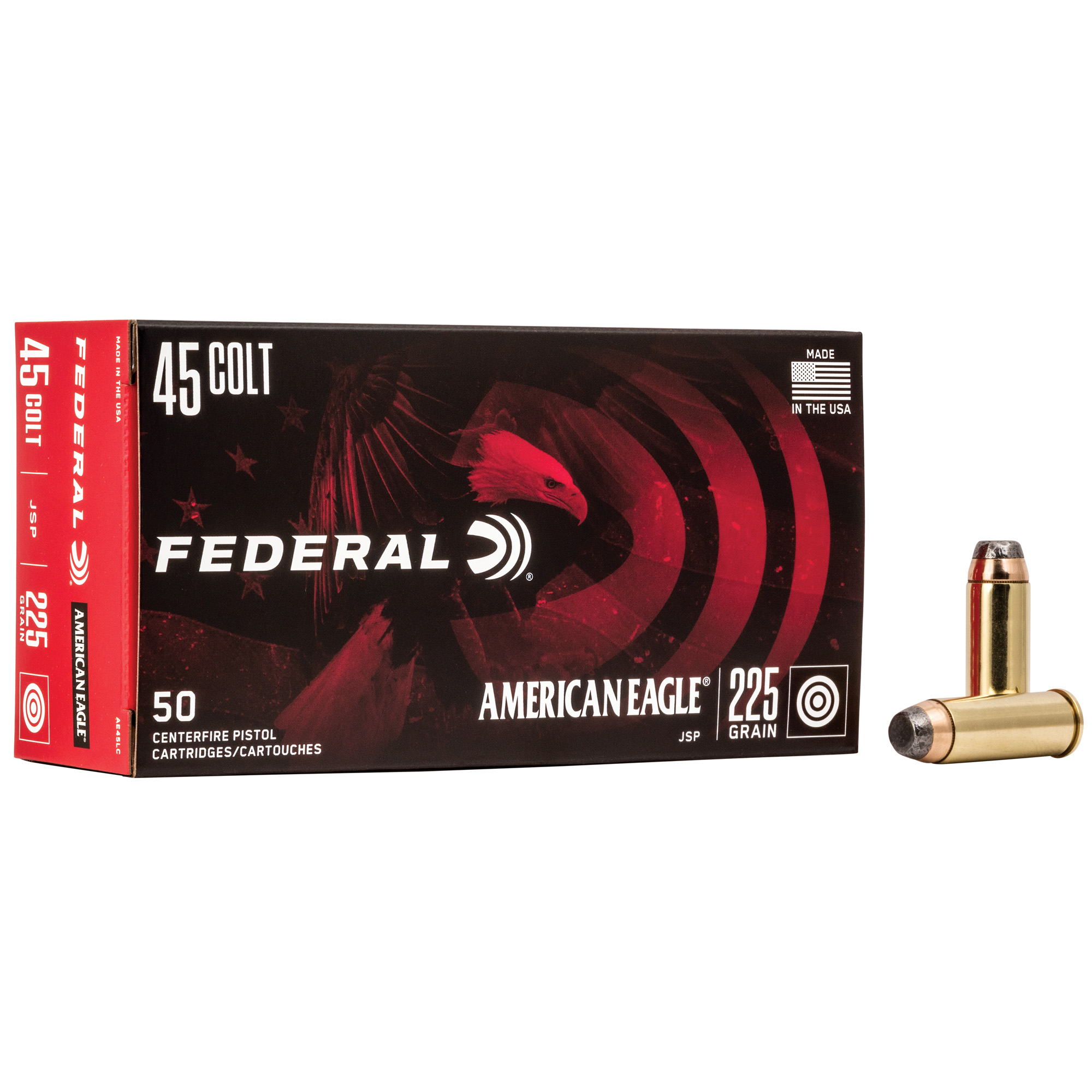 Federal American Eagle Handgun Ammunition .45 Colt 225 gr JSP 860 fps 50/ct