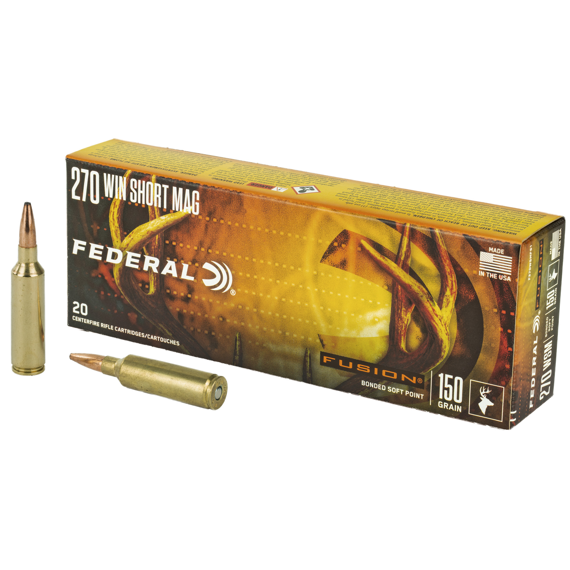 Federal Fusion Rifle Ammunition .270 WSM 150 gr BTSP 3060 fps - 20/ct