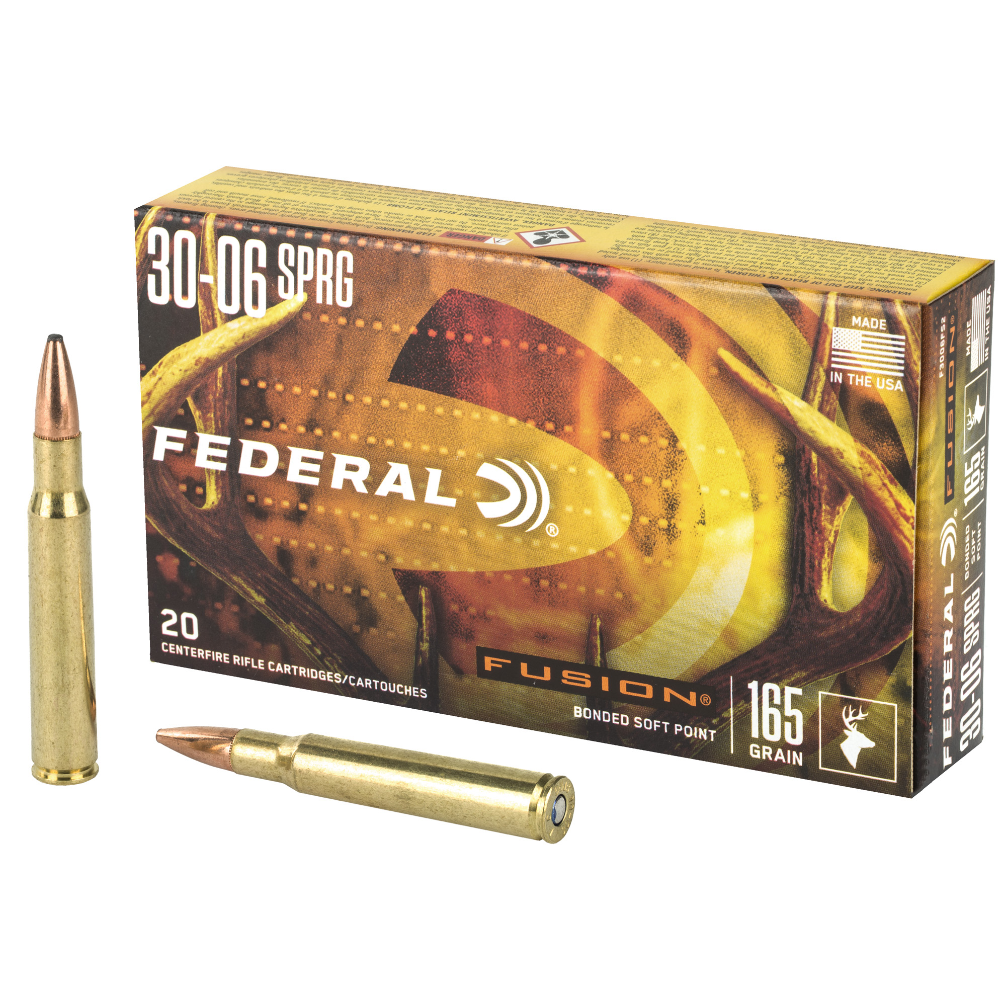 Federal Fusion Rifle Ammunition .30-06 Sprg 165 gr BTSP 2790 fps - 20/ct