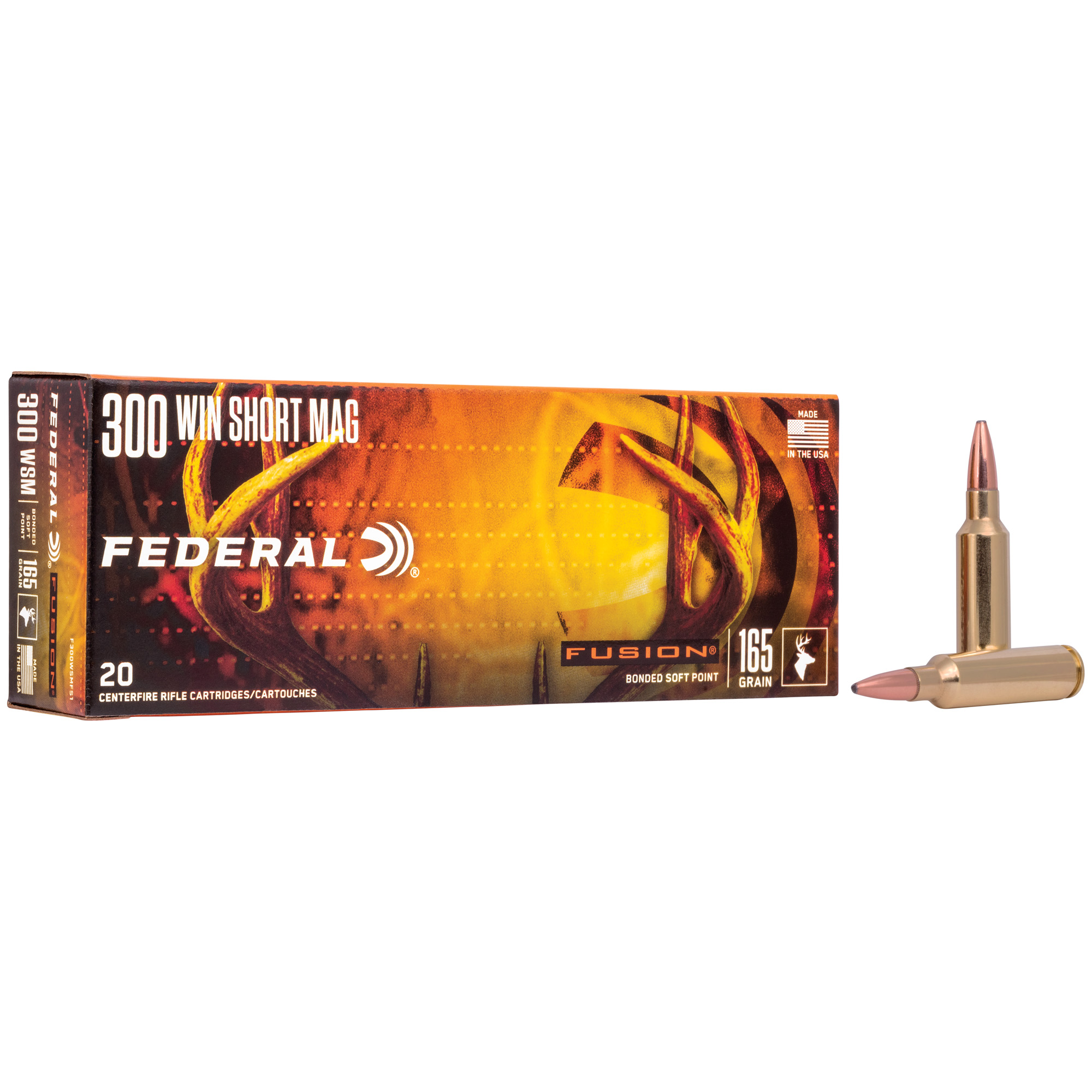 Federal Fusion Rifle Ammunition .300 WSM 165 gr BTSP 3080 fps - 20/ct