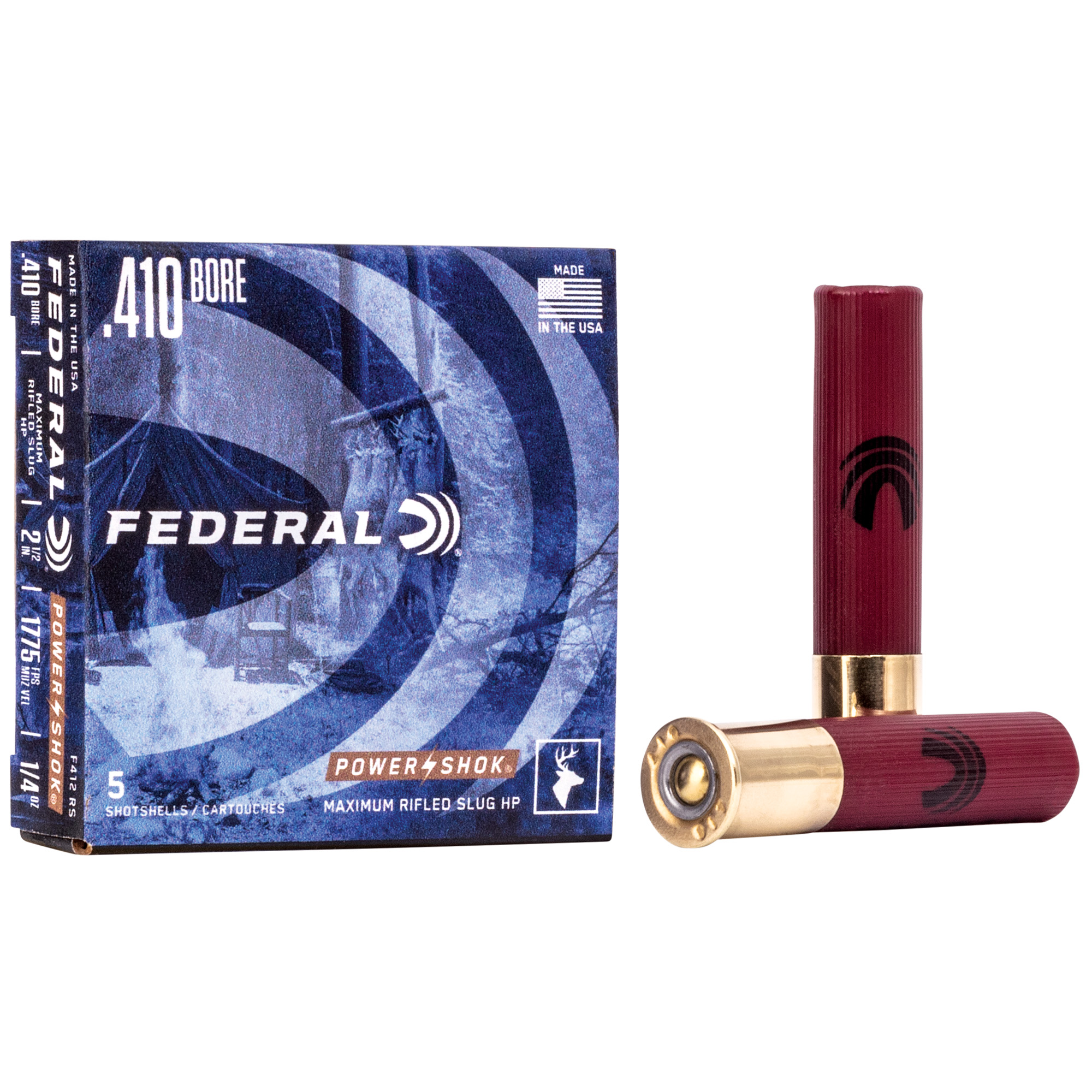 Federal Pwrshk 410 2.5 Mx Rfl Sl 5/250 Rifled Slug