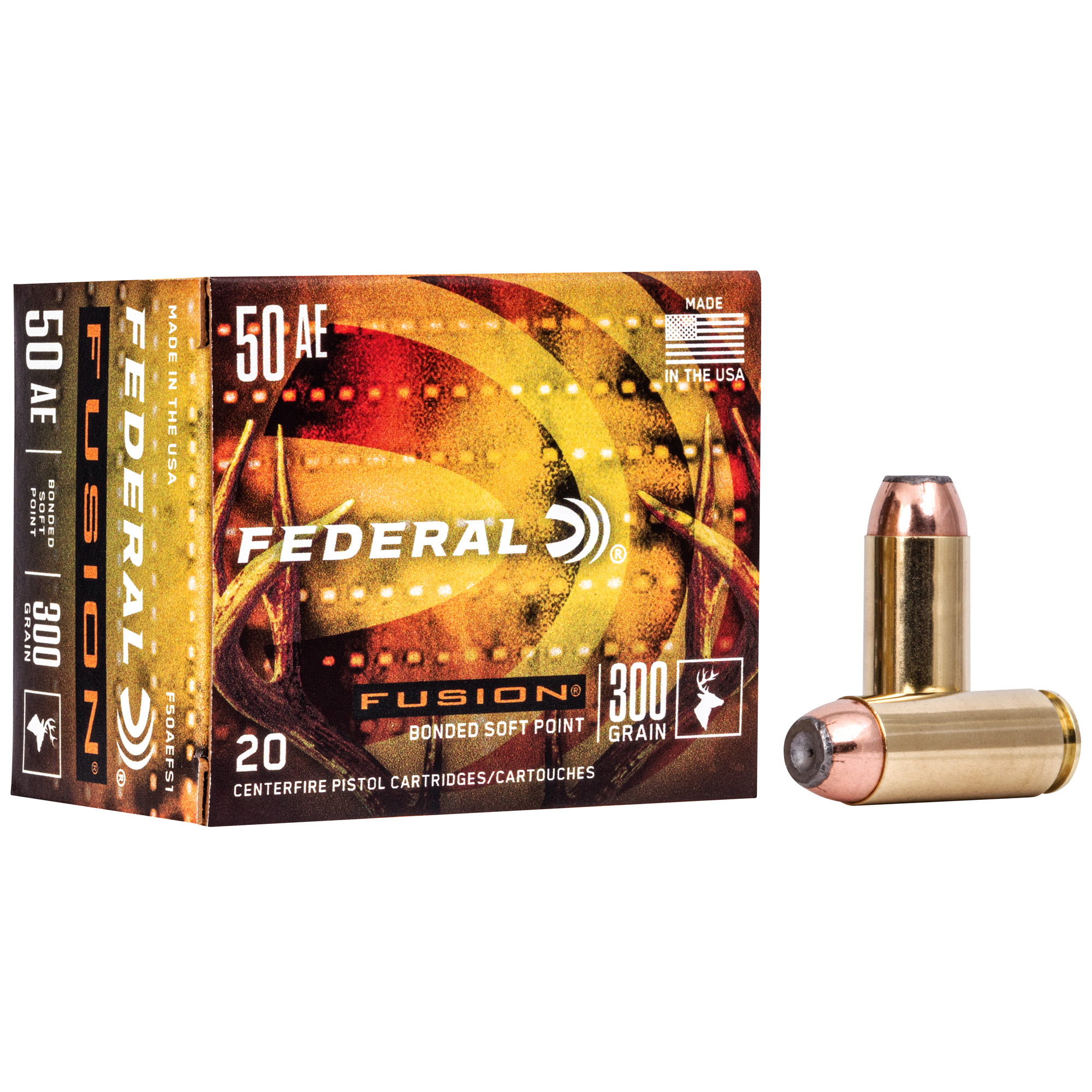 Federal Fusion Handgun Ammunition .50 Action Express EXPFMJ 300gr
