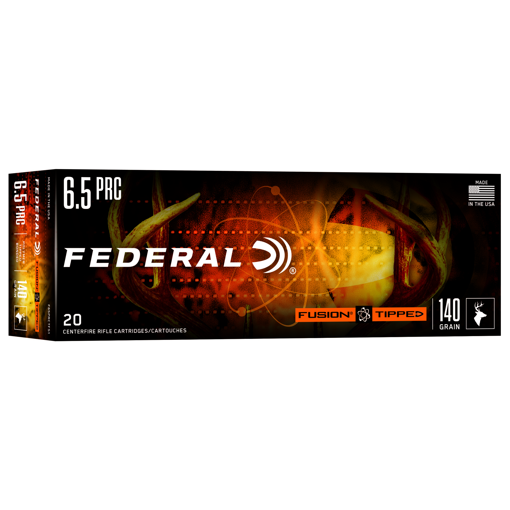 Federal Fusion Tipped Rifle Ammunition 6.5 PRC 140gr PT 2975 fps 20/ct