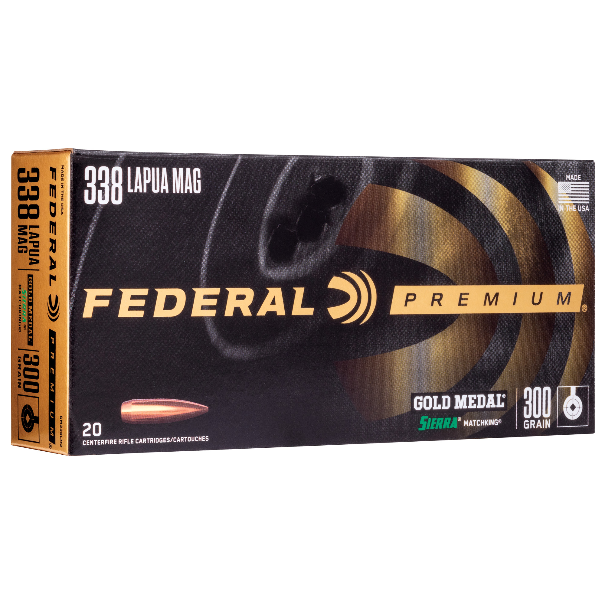 Federal 338 Lapua 300GR Matchking 20/200 Boat Tail Hollow Point