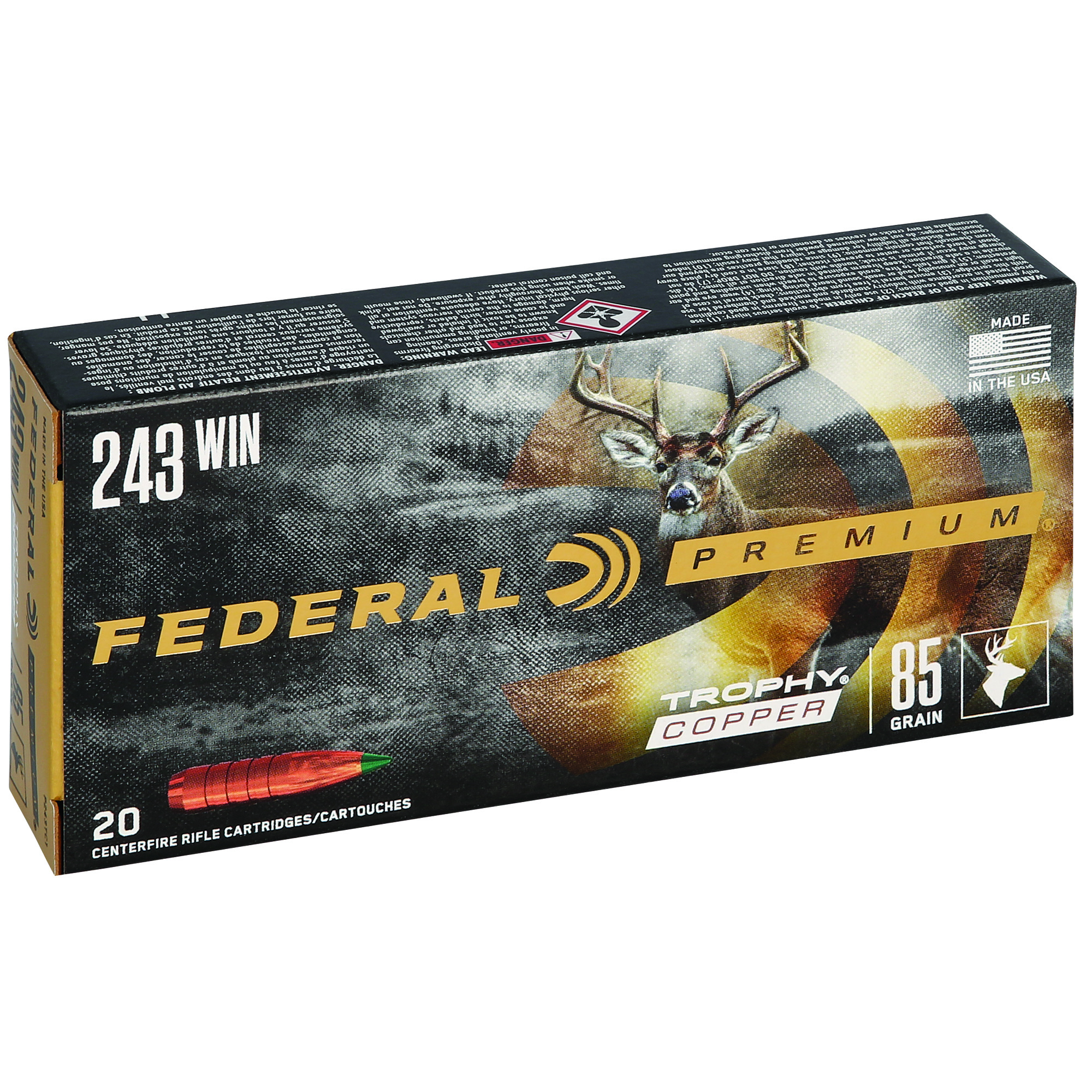 Federal Prm 243WIN 85GR Trphy Copper 20