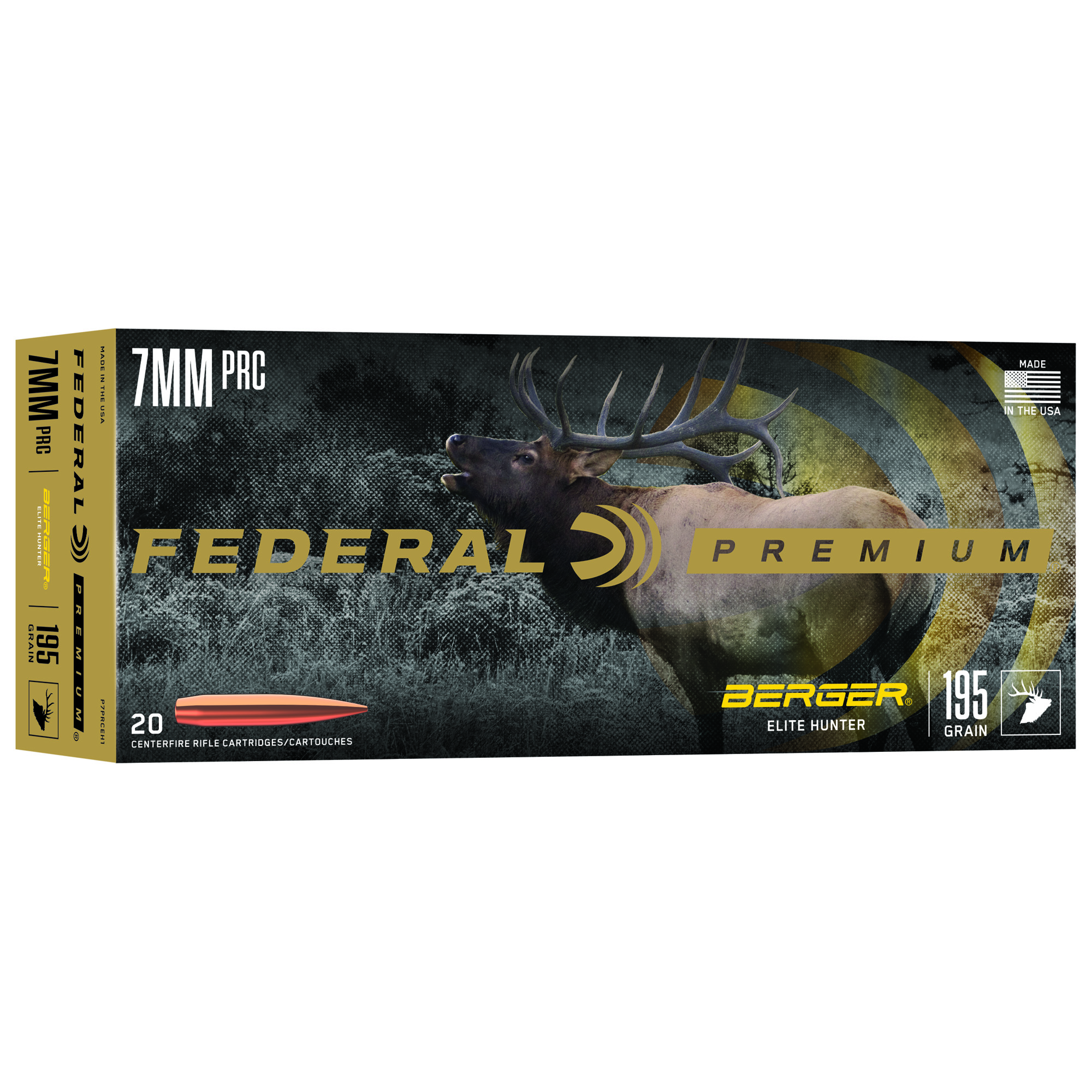 Federal Elite Hntr 7mm Prc 195GR 20/200 Boat Tail Hollow Point