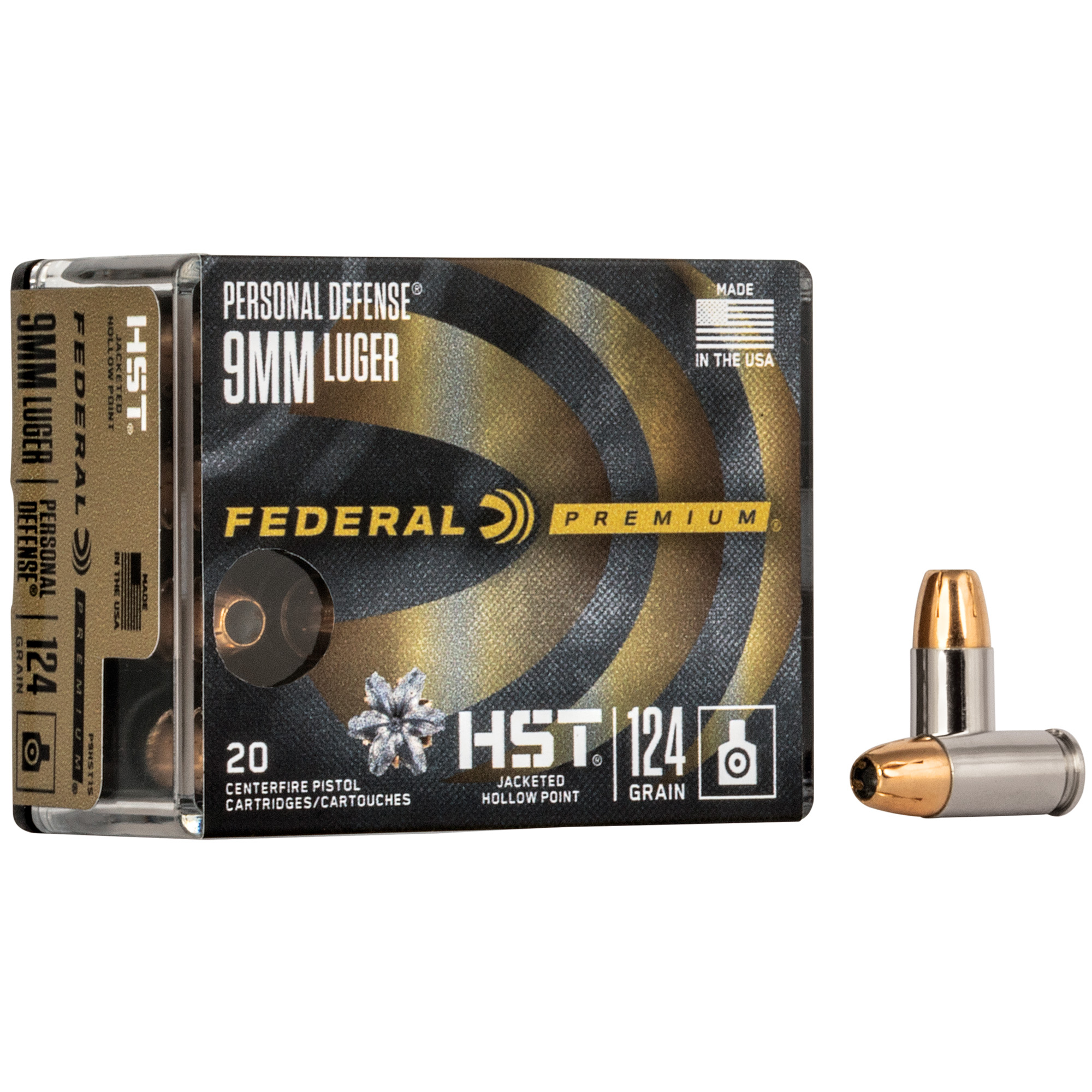 Federal Prm Hst 9mm 124GR Jhp 20/200 Hollow Point