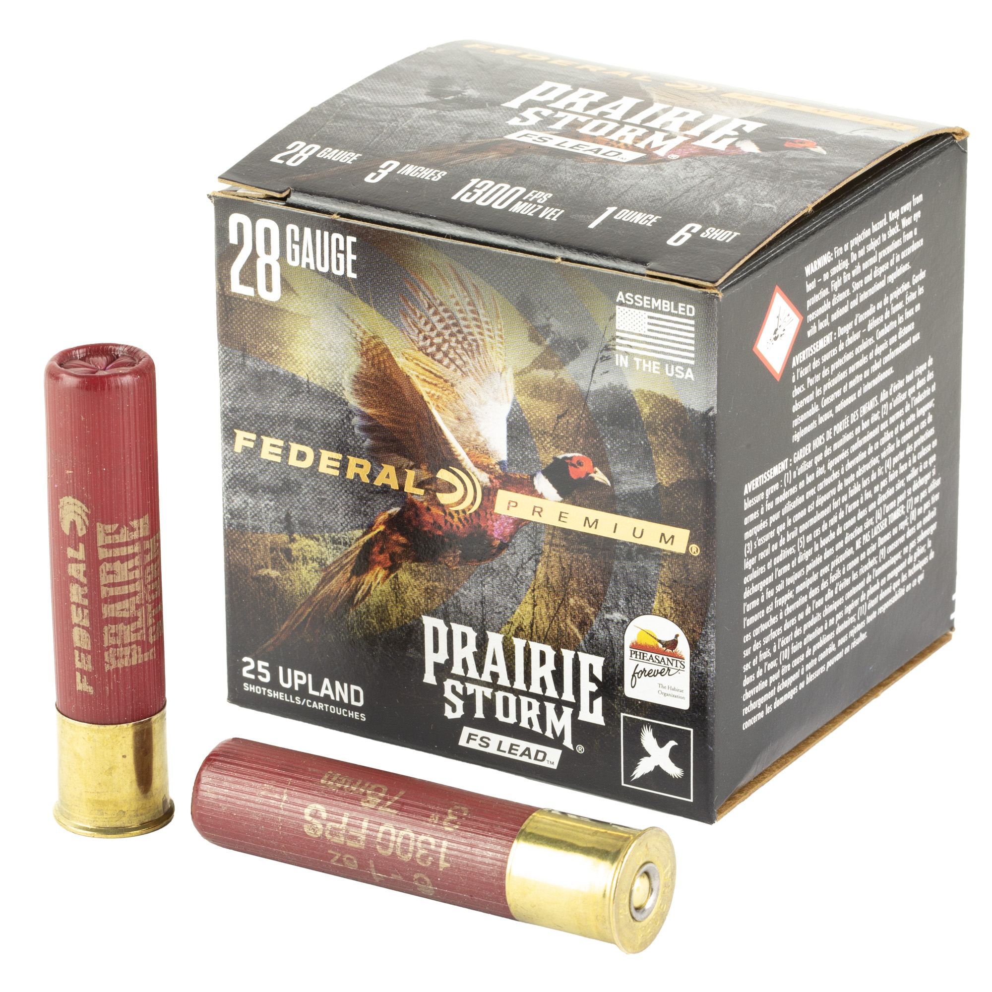 Federal Prairie Storm FS Lead Shotshells 28ga 3" 1oz 1300 fps #6 25/ct