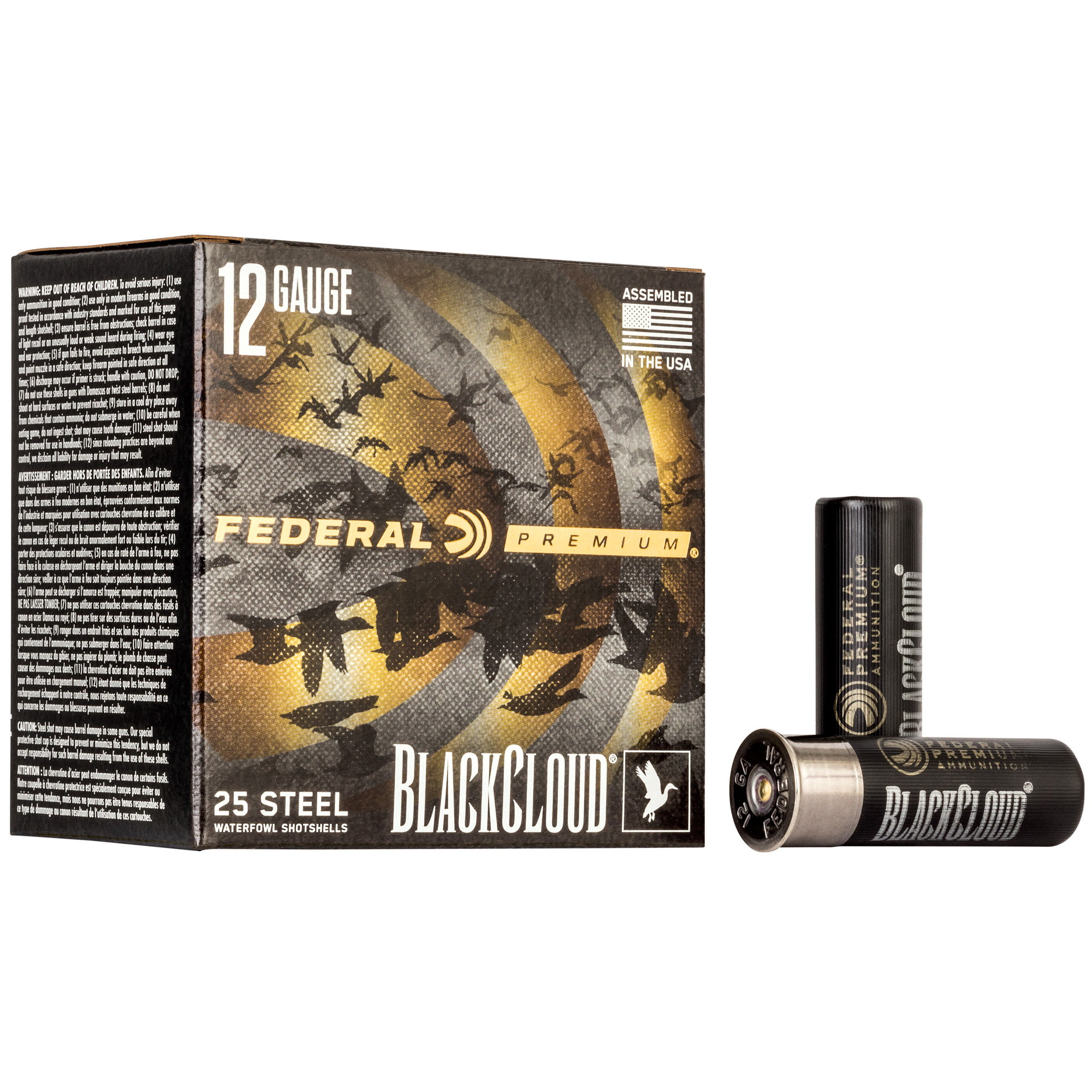 Federal Black Cloud FS Steel Shotshells 12ga. 3" 1-1/4oz #BB 1450 fps 25/ct