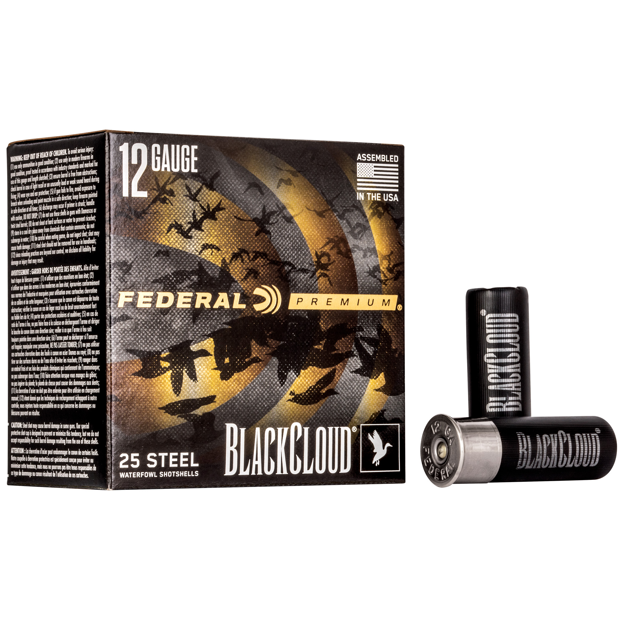 Federal Black Cloud FS Steel Shotshells 12 ga 2-3/4 1-1/8oz 1500 fps #2 25/ct