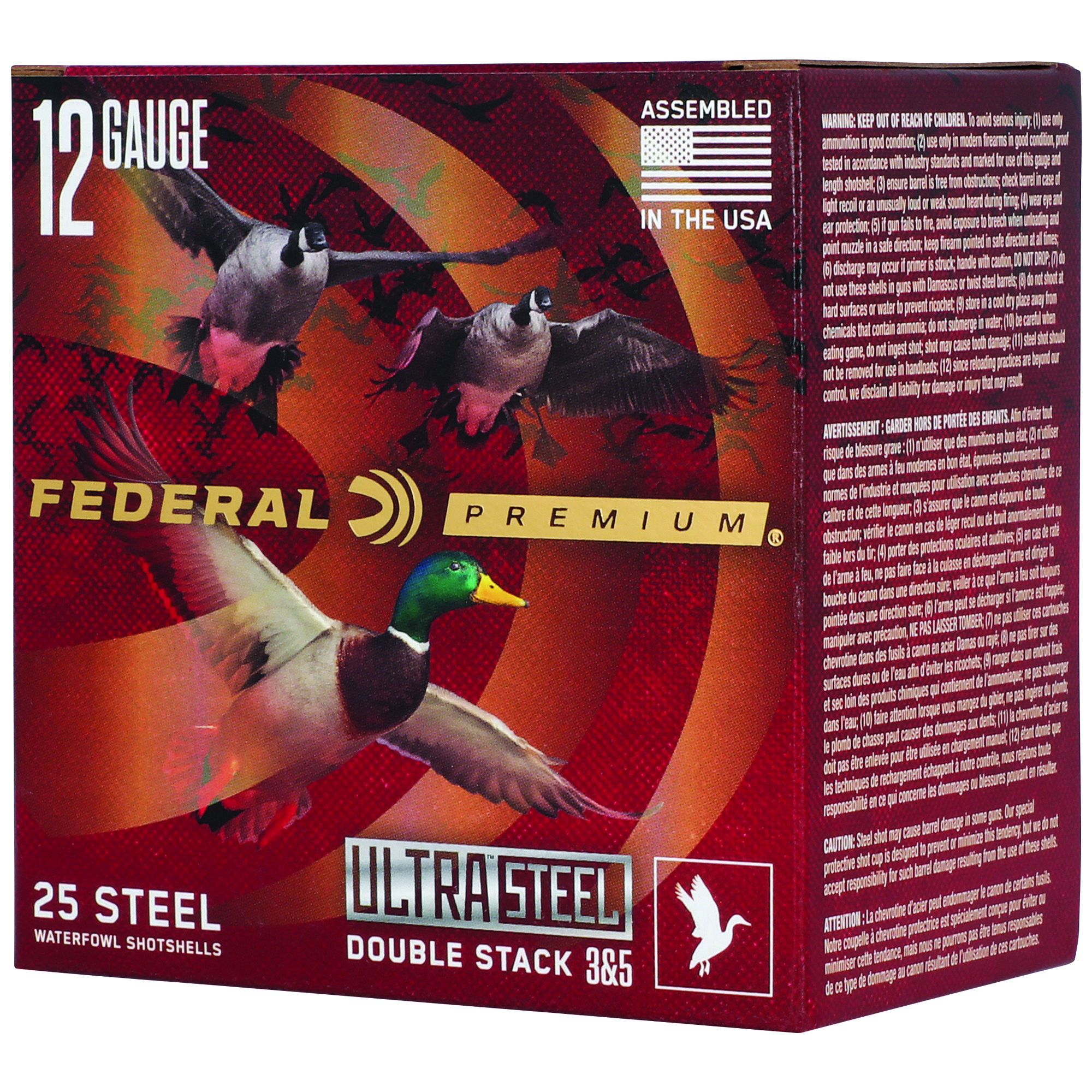 Federal Ult Stl 12ga 3" 1.25OZ #3/#5 25 Steel Shot