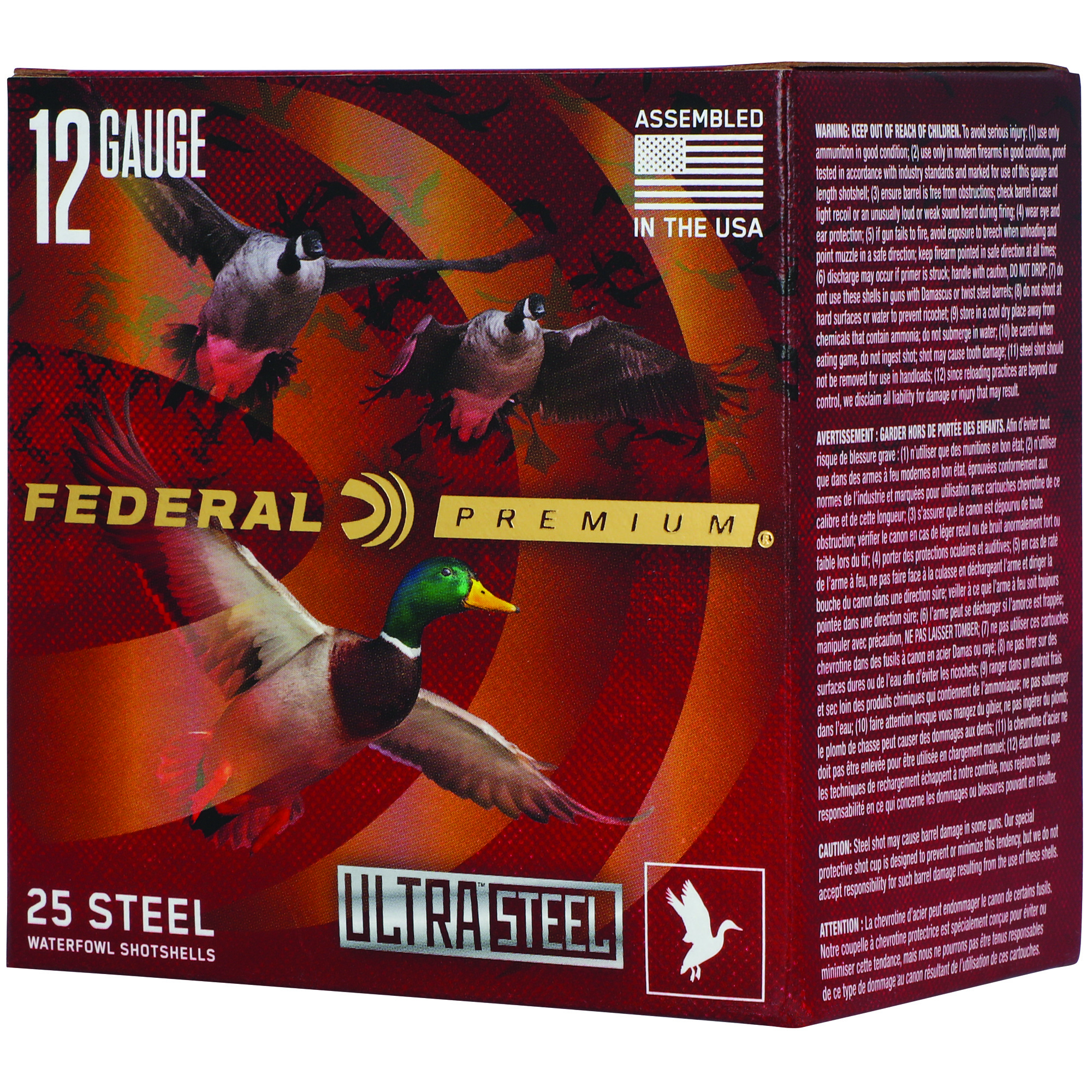 Federal Ultra Steel Shotshells 12ga 3" 1-1/4oz 1450 fps BB 10/ct